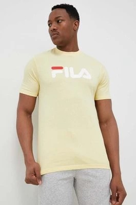 Zdjęcie produktu Fila t-shirt bawełniany Bellano kolor żółty z nadrukiem FAU0067