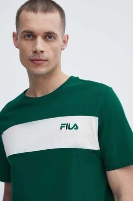 Zdjęcie produktu Fila t-shirt bawełniany Lankaran męski kolor zielony z aplikacją FAM0680