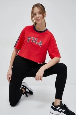 Zdjęcie produktu Fila t-shirt bawełniany x Hailey Bieber kolor czerwony