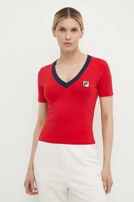 Zdjęcie produktu Fila t-shirt Ludhiana damski kolor czerwony FAW0749