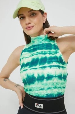 Zdjęcie produktu Fila top damski kolor zielony z półgolfem