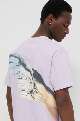 Zdjęcie produktu Filling Pieces t-shirt bawełniany męski kolor fioletowy z nadrukiem 74434051651