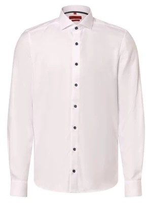 Zdjęcie produktu Finshley & Harding Koszula męska - Bez prasowania - Dwuwarstwowa - Bardzo długie rękawy Mężczyźni Slim Fit Bawełna biały wypukły wzór tkaniny,