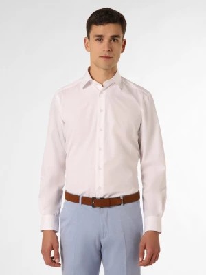 Zdjęcie produktu Finshley & Harding Koszula męska łatwa w prasowaniu Mężczyźni Modern Fit Bawełna biały jednolity kołnierzyk kent,