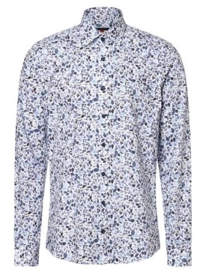 Zdjęcie produktu Finshley & Harding Koszula męska łatwa w prasowaniu Mężczyźni Slim Fit Bawełna biały|niebieski wzorzysty,