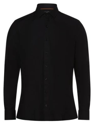 Zdjęcie produktu Finshley & Harding Koszula męska łatwa w prasowaniu Mężczyźni Super Slim Fit Bawełna czarny jednolity,