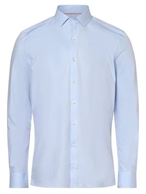 Zdjęcie produktu Finshley & Harding Koszula męska łatwa w prasowaniu Mężczyźni Super Slim Fit Bawełna niebieski jednolity,