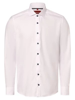 Zdjęcie produktu Finshley & Harding Koszula męska - Łatwe prasowanie Mężczyźni Slim Fit Bawełna biały wypukły wzór tkaniny,