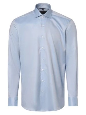 Zdjęcie produktu Finshley & Harding Koszula męska Mężczyźni Modern Fit Bawełna niebieski wypukły wzór tkaniny,