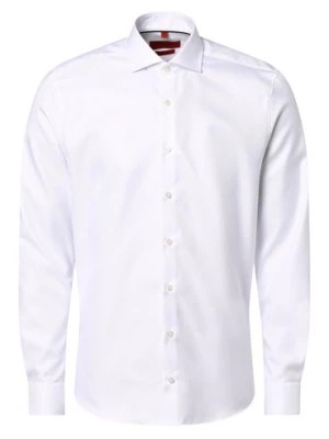 Zdjęcie produktu Finshley & Harding Koszula męska Mężczyźni Slim Fit Bawełna biały wypukły wzór tkaniny,