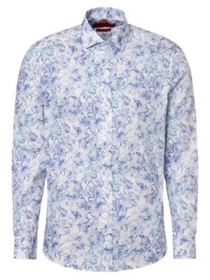 Zdjęcie produktu Finshley & Harding Koszula męska Mężczyźni Slim Fit Bawełna niebieski|biały nadruk,