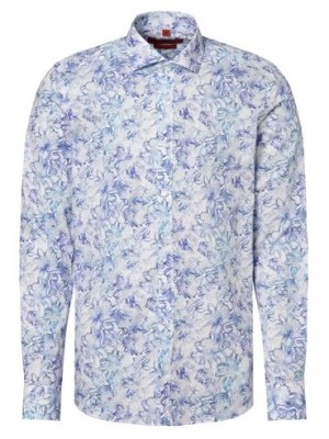 Zdjęcie produktu Finshley & Harding Koszula męska Mężczyźni Slim Fit Bawełna niebieski|biały wzorzysty,