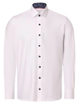 Zdjęcie produktu Finshley & Harding Koszula męska Mężczyźni Super Slim Fit Bawełna biały wypukły wzór tkaniny,