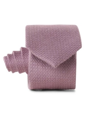 Zdjęcie produktu Finshley & Harding Krawat z dodatkiem jedwabiu Mężczyźni Jedwab różowy wypukły wzór tkaniny,