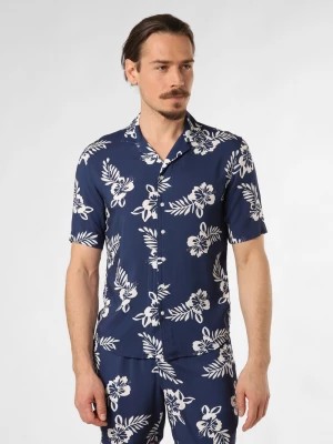 Zdjęcie produktu Finshley & Harding London Koszula męska - Bryan Mężczyźni Regular Fit wiskoza niebieski wzorzysty,