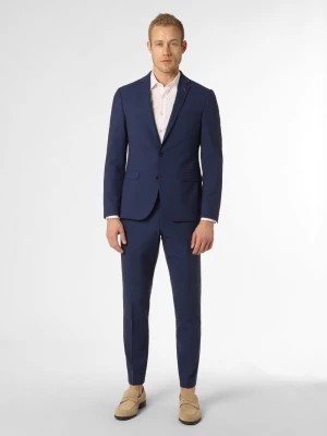 Zdjęcie produktu Finshley & Harding London Męski garnitur Mężczyźni Slim Fit niebieski jednolity,
