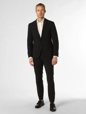 Zdjęcie produktu Finshley & Harding London Męski garnitur Mężczyźni Slim Fit Sztuczne włókno czarny jednolity,