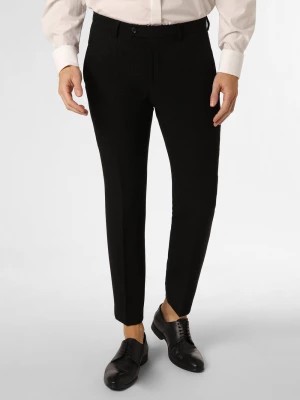 Zdjęcie produktu Finshley & Harding London Męskie spodnie od garnituru modułowego Mężczyźni Slim Fit czarny jednolity,