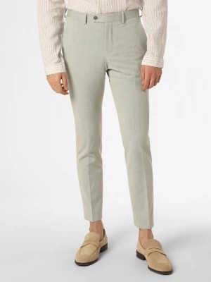 Zdjęcie produktu Finshley & Harding London Męskie spodnie od garnituru modułowego Mężczyźni Slim Fit zielony wypukły wzór tkaniny,