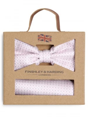 Zdjęcie produktu Finshley & Harding London Muszka i poszetka męska z jedwabiu Mężczyźni Jedwab różowy wzorzysty,