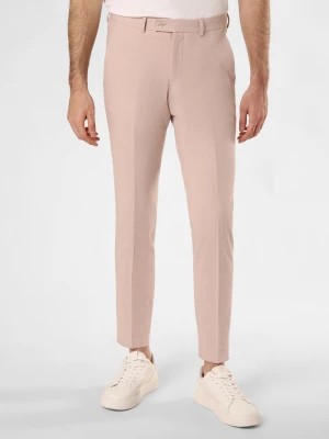 Zdjęcie produktu Finshley & Harding London Spodnie - Hoxdon Mężczyźni Slim Fit różowy marmurkowy,