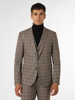Zdjęcie produktu Finshley & Harding Męska kurtka modułowa - Steven Mężczyźni Modern Fit brązowy w kratkę,