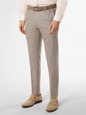 Zdjęcie produktu Finshley & Harding Spodnie - Mitch Mężczyźni Modern Fit beżowy wypukły wzór tkaniny,