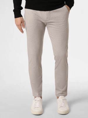Zdjęcie produktu Finshley & Harding Spodnie - Tyler Mężczyźni Sztuczne włókno beżowy|szary wzorzysty,