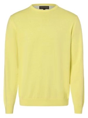 Zdjęcie produktu Finshley & Harding Sweter z dodatkiem kaszmiru Mężczyźni drobna dzianina żółty jednolity,