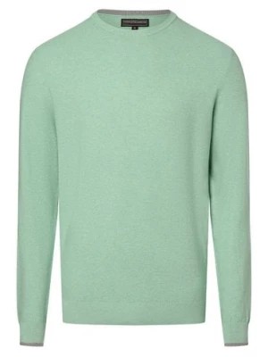 Zdjęcie produktu Finshley & Harding Sweter z zawartością kaszmiru Mężczyźni Bawełna zielony wypukły wzór tkaniny,
