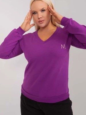 Zdjęcie produktu Fioletowa bluzka damska plus size z dekoltem V RELEVANCE