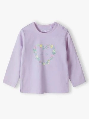 Zdjęcie produktu Fioletowa bluzka dla niemowlaka - długi rękaw z serduszkiem - 5.10.15.