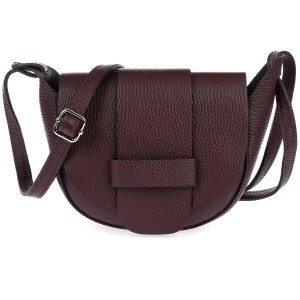Zdjęcie produktu Fioletowa skórzana listonoszka damska mała torebka na ramię Vera Pelle fioletowy Merg