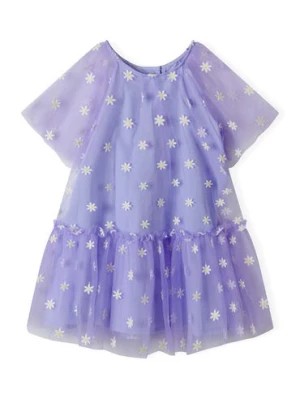Zdjęcie produktu Fioletowa tiulowa sukienka w kwiatki dla niemowlaka Minoti