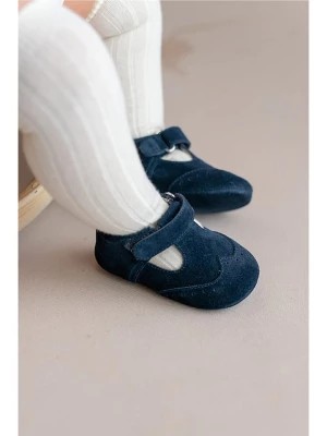 Zdjęcie produktu First Step Skórzane buty w kolorze granatowym do raczkowania rozmiar: 19