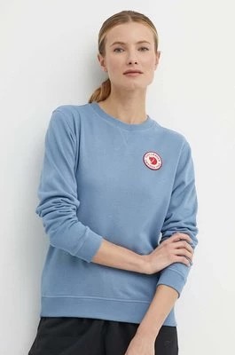 Zdjęcie produktu Fjallraven bluza bawełniana 1960 Logo Badge Sweater damska kolor niebieski z aplikacją F87230