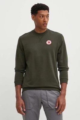 Zdjęcie produktu Fjallraven bluza bawełniana 1960 Logo Badge Sweater męska kolor zielony z aplikacją F87163