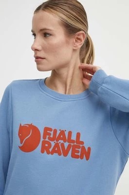 Zdjęcie produktu Fjallraven bluza bawełniana Fjällräven Logo Sweater damska kolor niebieski z nadrukiem F84143