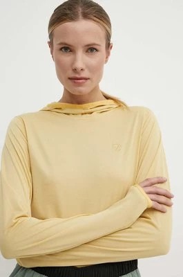 Zdjęcie produktu Fjallraven bluza sportowa Abisko Sun kolor żółty z kapturem gładka F84108