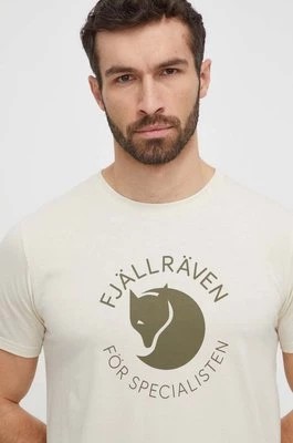 Zdjęcie produktu Fjallraven t-shirt Fjällräven Fox męski kolor beżowy z nadrukiem F87052