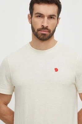 Zdjęcie produktu Fjallraven t-shirt Hemp Blend T-shirt męski kolor beżowy z aplikacją F12600215