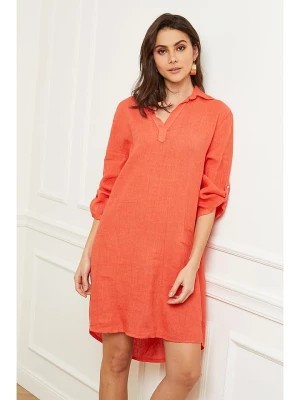 Zdjęcie produktu Joséfine Lniana sukienka "Basta" w kolorze koralowym rozmiar: XL