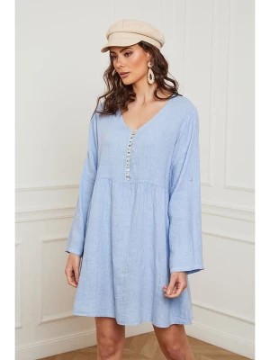 Zdjęcie produktu Fleur de Lin Lniana sukienka "Ecoja" w kolorze błękitnym rozmiar: XXL