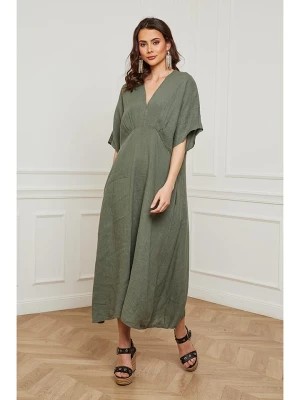 Zdjęcie produktu Fleur de Lin Lniana sukienka "Faos" w kolorze khaki rozmiar: XL
