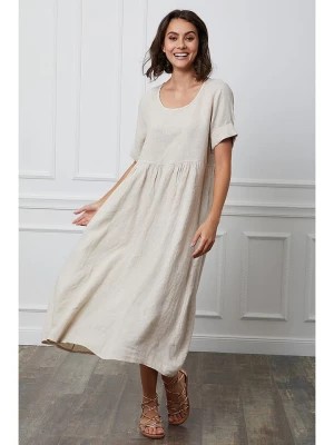 Zdjęcie produktu Fleur de Lin Lniana sukienka "Gustavo" w kolorze beżowym rozmiar: XL