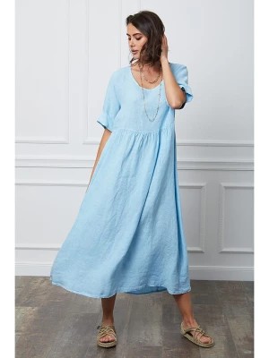 Zdjęcie produktu Fleur de Lin Lniana sukienka "Gustavo" w kolorze błękitnym rozmiar: XXL