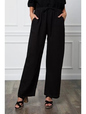 Zdjęcie produktu Fleur de Lin Lniane spodnie "Honas" w kolorze czarnym rozmiar: L