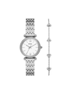 Zdjęcie produktu Fossil Zestaw zegarek i bransoletka Carlie ES5315SET Srebrny