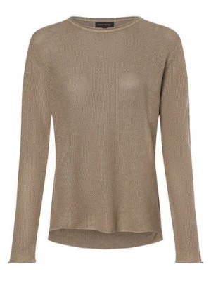 Zdjęcie produktu Franco Callegari Damski sweter lniany Kobiety len szary|beżowy jednolity,