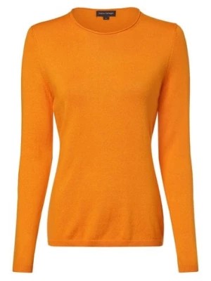 Zdjęcie produktu Franco Callegari Sweter damski z dodatkiem kaszmiru Kobiety Bawełna pomarańczowy jednolity,
